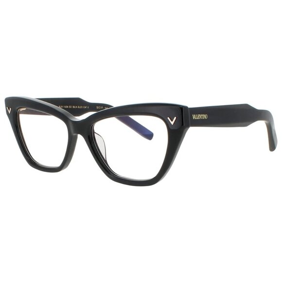 NWT VALENTINO EYEGLASSES CAT EYE WOMEN BLACK EYEWEAR - Picture 1 of 4